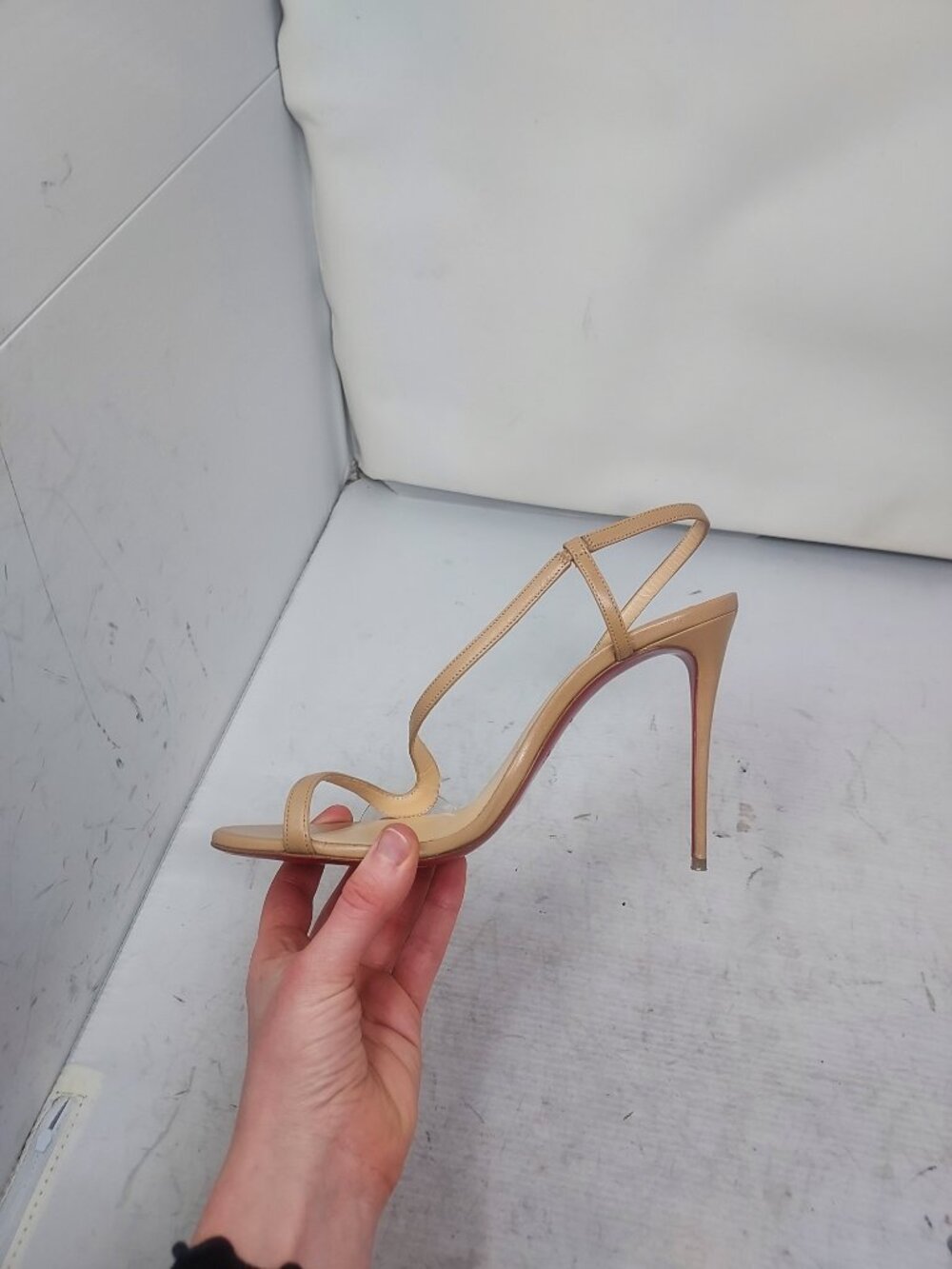 CHRISTIAN LOUBOUTIN Rosalie Strass Nude Strappy Heel Sandal - Picture 10 of 12